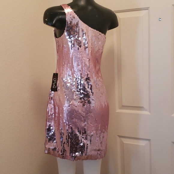 Profile Sequin Mini One Shoulder Dress - Picture 2 of 6